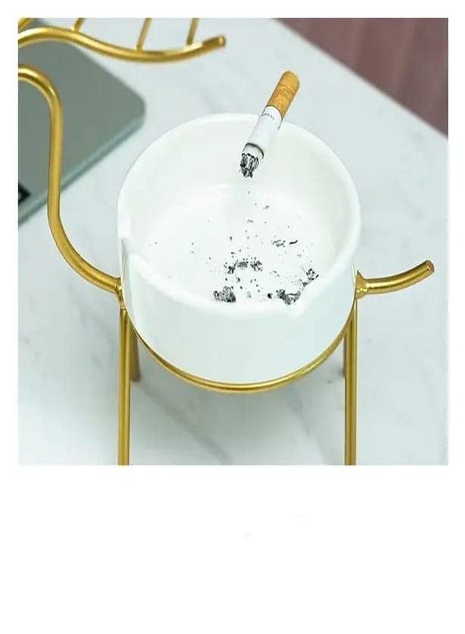 CORAL TREE fancy Ceramic and metal frame Ash tray for smoking use for home office hotel and restaurant (1 Piece Deer style) - Image 4